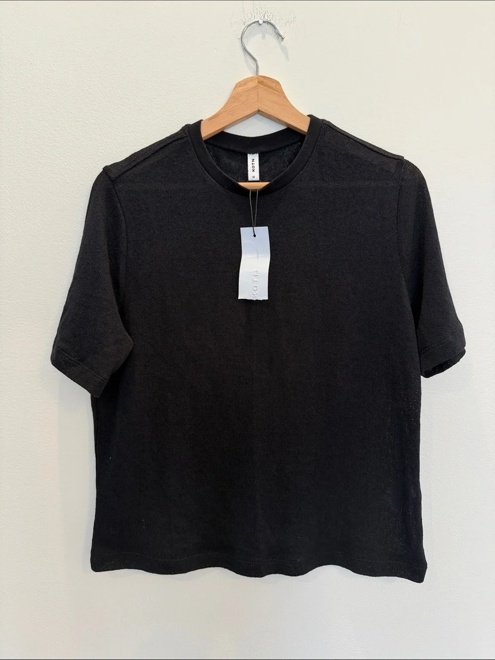 KOTN Women's Luxor Jersey Tee Short-Sleeve Crewneck Shirt in Black
